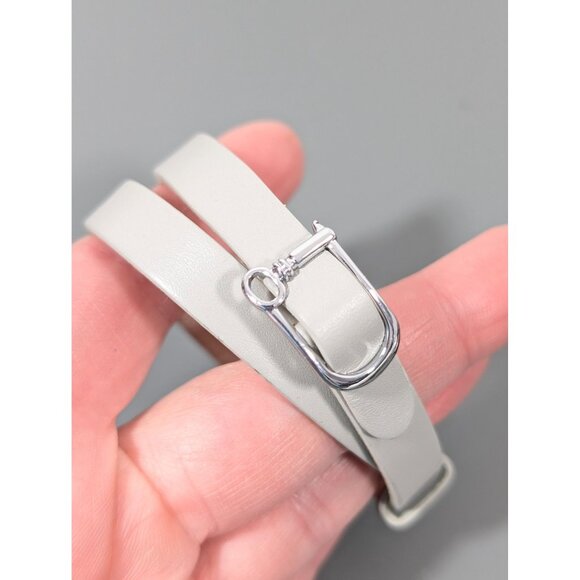 Keep Collective Double Wrap Gray Rose Gold Tone Leather Bracelet Reversible - Picture 4 of 6